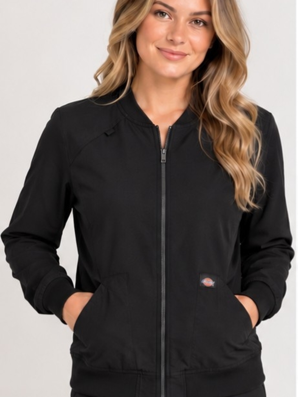 Dickies Black Women's Zip-Up Bomber Jacket